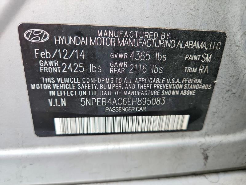 Продажа на аукционе авто 2014 Hyundai Sonata, vin: 5NPEB4AC6EH895083, номер лота: 64725556