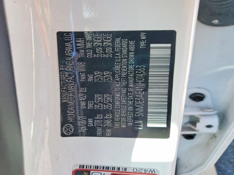 66083166 :رقم المزاد ، 5NMJE3AE4NH014363 vin ، 2022 Hyundai Tucson مزاد بيع