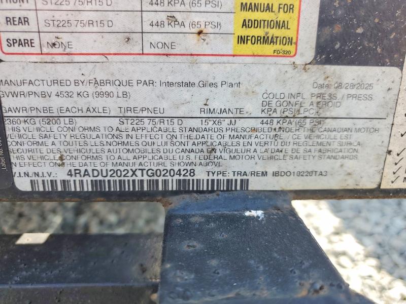 Продажа на аукционе авто 2026 Interstate Unknown, vin: 4RADU202XTG020428, номер лота: 61116046