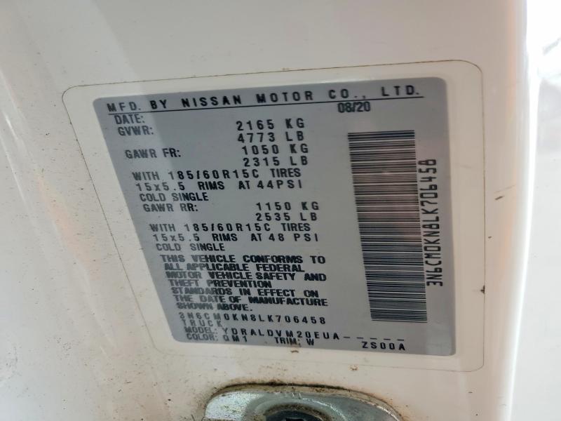 2020 Nissan Nv200 მანქანა იყიდება აუქციონზე, vin: 3N6CM0KN8LK706458, აუქციონის ნომერი: 66927486