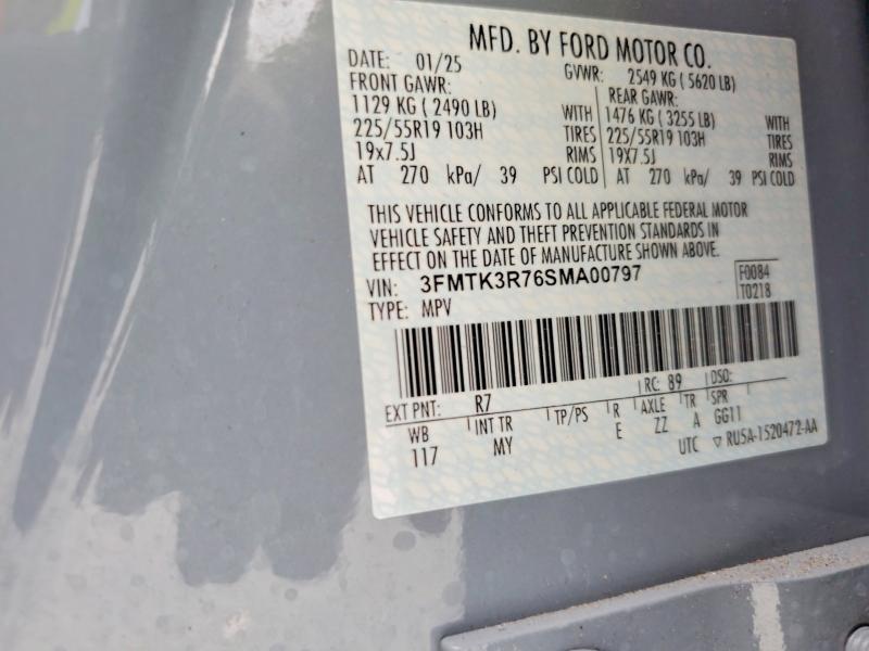 2025 Ford Mustang Mach-e მანქანა იყიდება აუქციონზე, vin: 3FMTK3R76SMA00797, აუქციონის ნომერი: 63923766