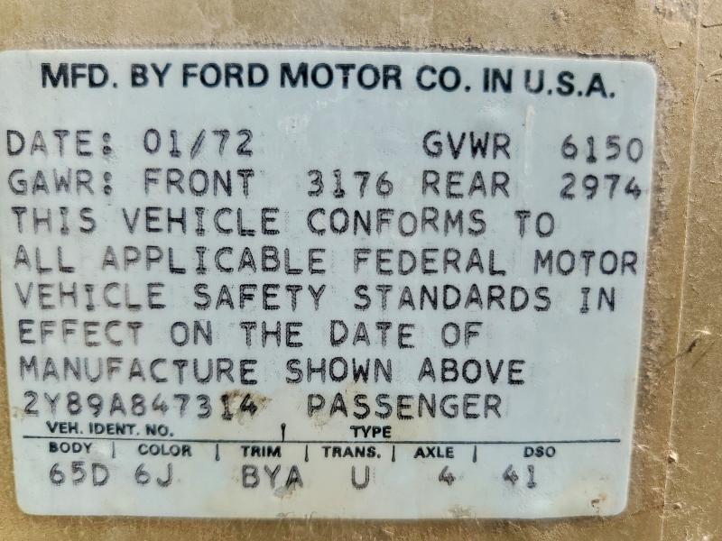 Продаж на аукціоні авто 1972 Lincoln Continental, vin: 2Y89A847314, номер лоту: 63734906