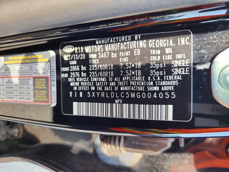 Aukcja sprzedaży 2021 Kia Sorento, vin: 5XYRLDLC5MG004055, numer aukcji: 63852686