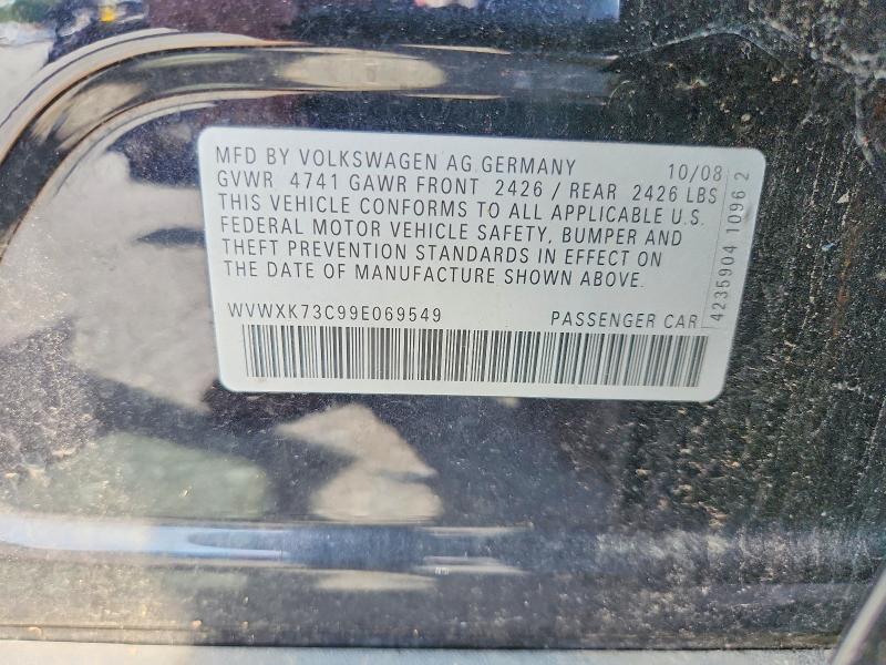 2009 Volkswagen Passat მანქანა იყიდება აუქციონზე, vin: WVWXK73C99E069549, აუქციონის ნომერი: 66580476