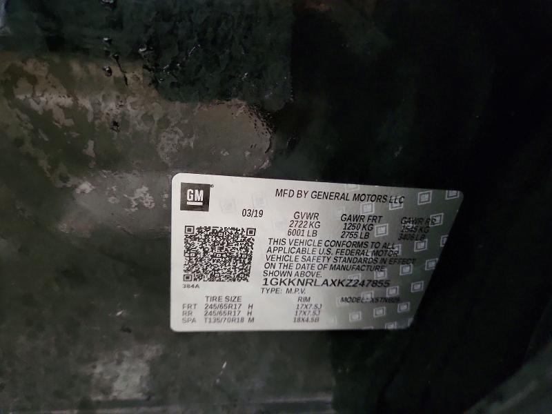 Aukcja sprzedaży 2019 Gmc Acadia, vin: 1GKKNRLAXKZ247855, numer aukcji: 64113856