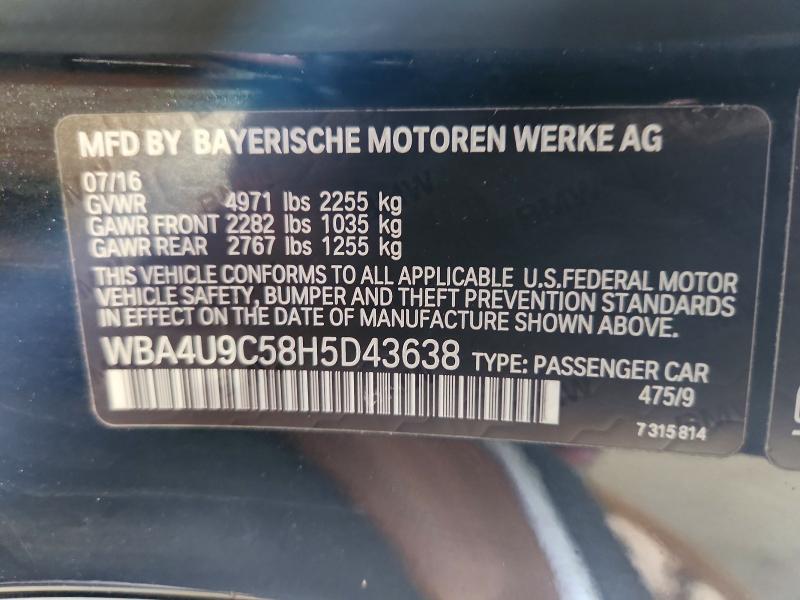 64578376 :رقم المزاد ، WBA4U9C58H5D43638 vin ، 2017 Bmw 430xi مزاد بيع