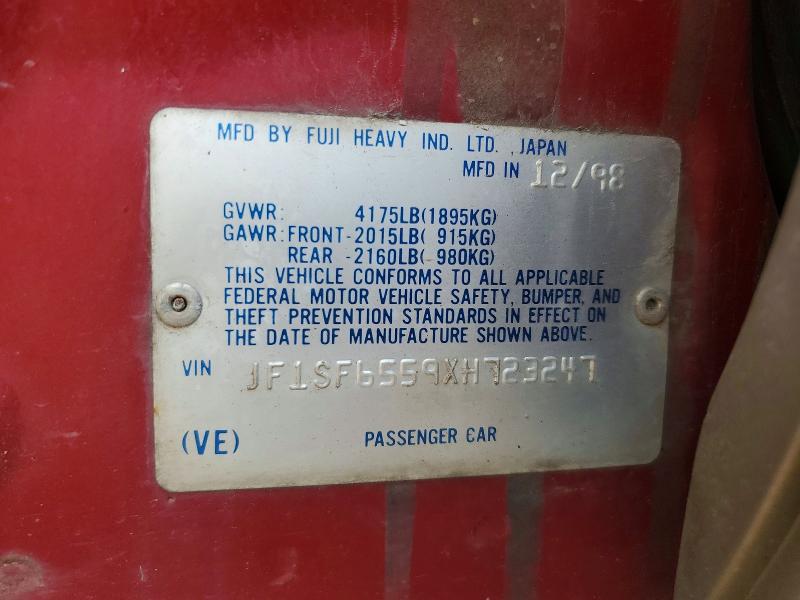 1999 Subaru Forester მანქანა იყიდება აუქციონზე, vin: JF1SF6559XH723247, აუქციონის ნომერი: 64762166