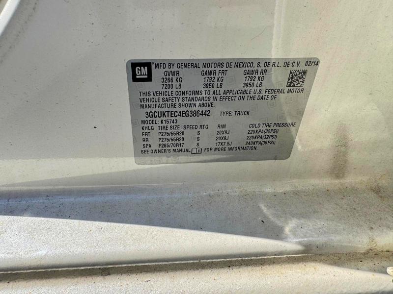 64749586 :رقم المزاد ، 3GCUKTEC4EG386442 vin ، 2014 Chevrolet Silverado مزاد بيع