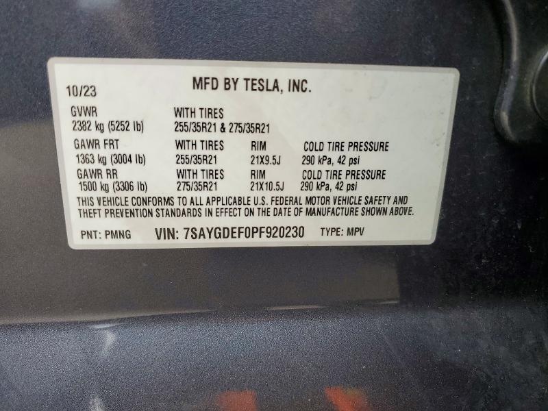 2023 Tesla Model Y მანქანა იყიდება აუქციონზე, vin: 7SAYGDEF0PF920230, აუქციონის ნომერი: 65869146