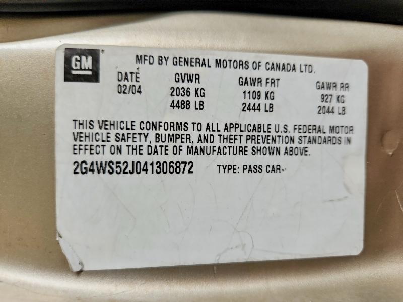 64767866 :رقم المزاد ، 2G4WS52J041306872 vin ، 2004 Buick Century مزاد بيع