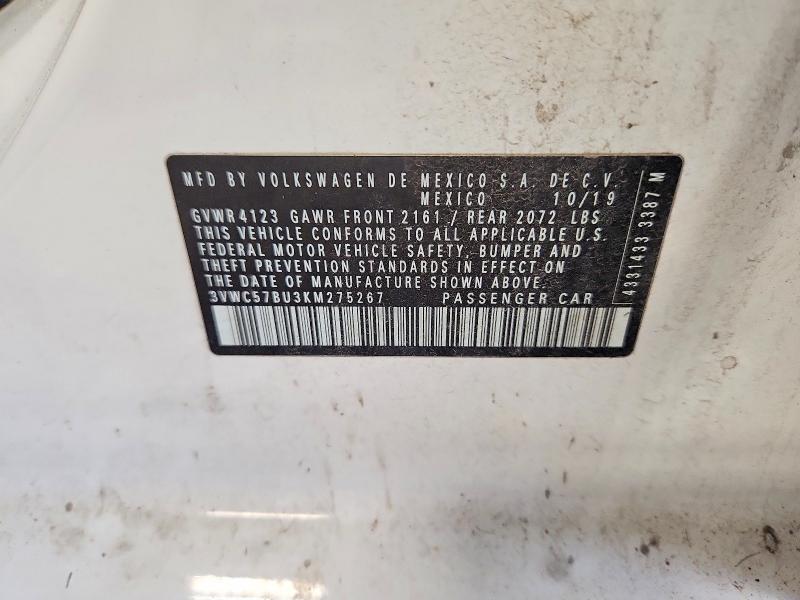 Aukcja sprzedaży 2019 Volkswagen Jetta, vin: 3VWC57BU3KM275267, numer aukcji: 66649076