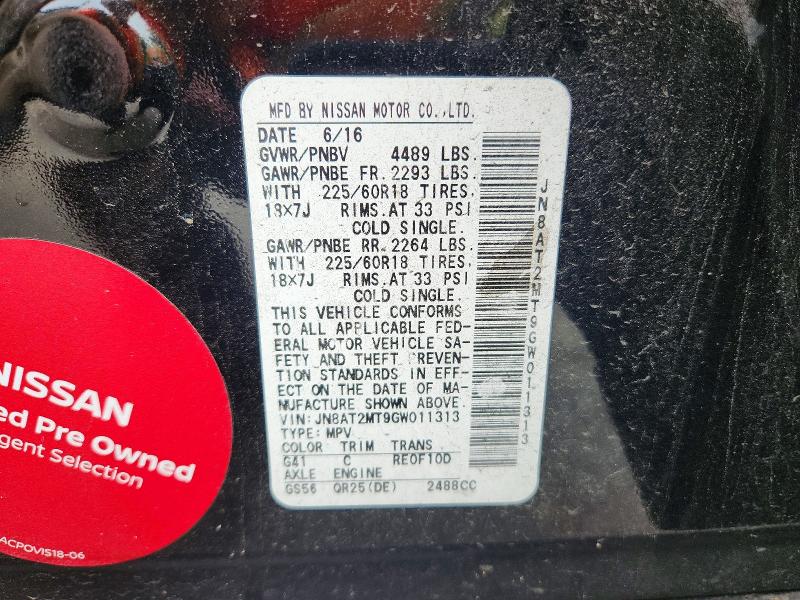 Aukcja sprzedaży 2016 Nissan Rogue, vin: JN8AT2MT9GW011313, numer aukcji: 66291616