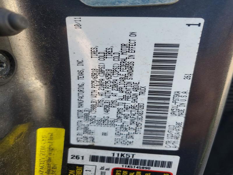 Aukcja sprzedaży 2012 Toyota Tundra, vin: 5TFEM5F18CX037283, numer aukcji: 65847556