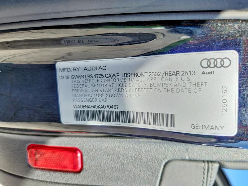Aukcja sprzedaży 2019 Audi A4, vin: WAUENAF49KA070467, numer aukcji: 64537856
