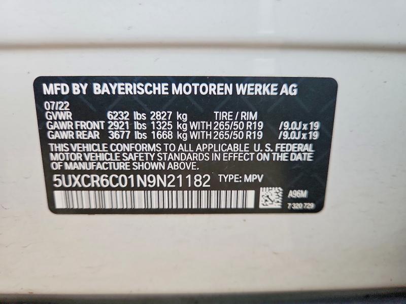 Продажа на аукционе авто 2022 Bmw X5, vin: 5UXCR6C01N9N21182, номер лота: 64442036