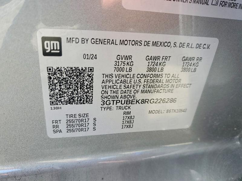 65363936 :رقم المزاد ، 3GTPUBEK8RG226286 vin ، 2024 Gmc Sierra مزاد بيع