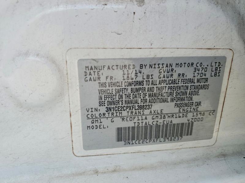 Продаж на аукціоні авто 2015 Nissan Versa Note, vin: 3N1CE2CPXFL398237, номер лоту: 64437426