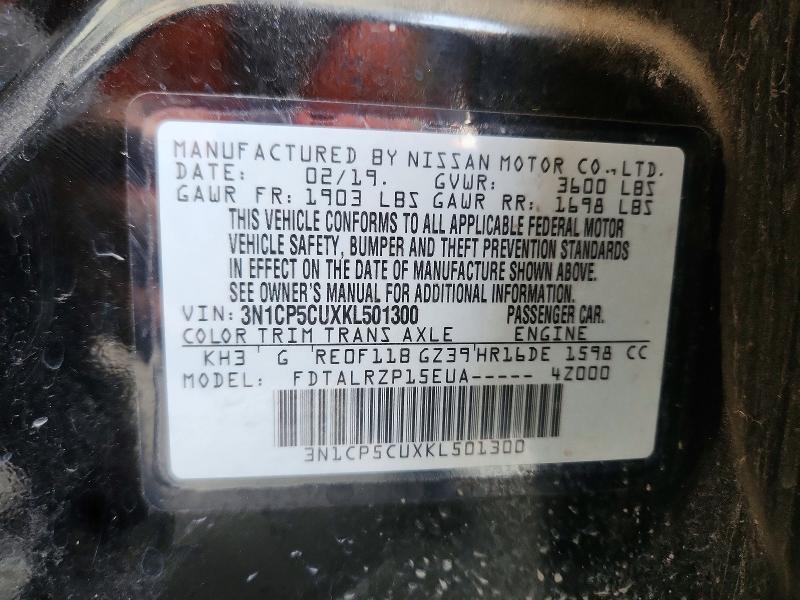 Продаж на аукціоні авто 2019 Nissan Kicks, vin: 3N1CP5CUXKL501300, номер лоту: 64039956