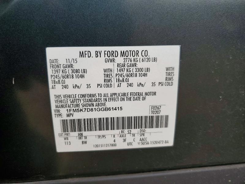 Продажа на аукционе авто 2016 Ford Explorer, vin: 1FM5K7D81GGB61415, номер лота: 67151066