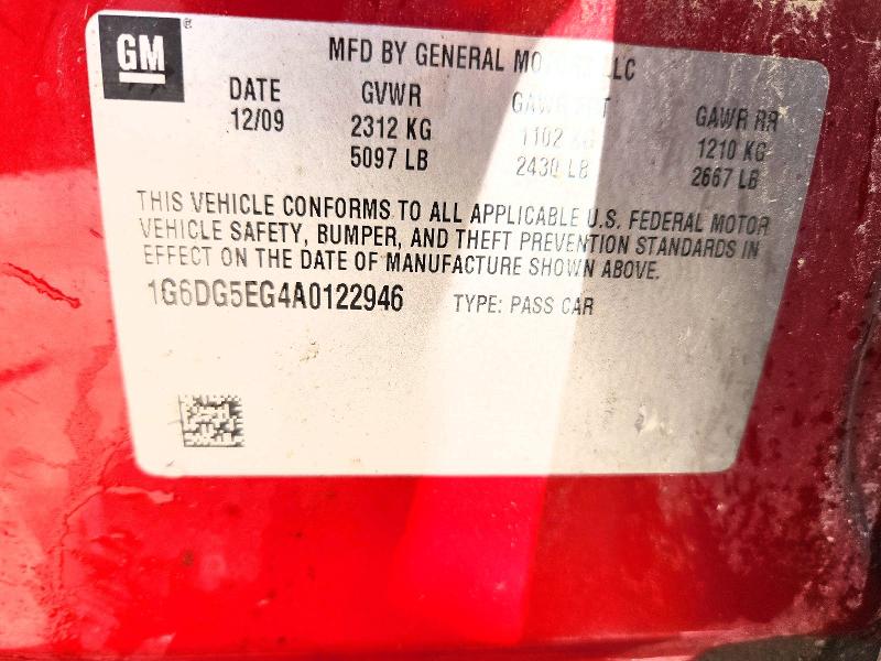 Auction sale of the 2010 Cadillac Cts, vin: 1G6DG5EG4A0122946, lot number: 63578346