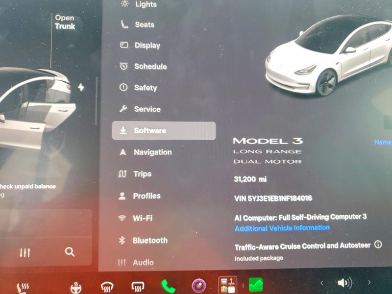 65259236 :رقم المزاد ، 5YJ3E1EB1NF184016 vin ، 2022 Tesla Model 3 مزاد بيع