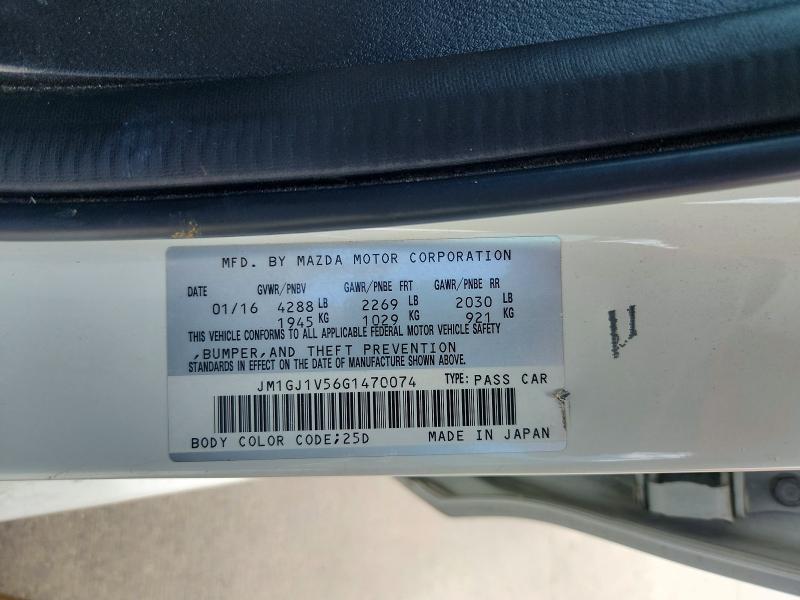 Продаж на аукціоні авто 2016 Mazda 6, vin: JM1GJ1V56G1470074, номер лоту: 66191906
