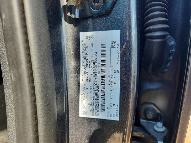 2019 Ford F350 მანქანა იყიდება აუქციონზე, vin: 1FT8W3DTXKEF46429, აუქციონის ნომერი: 62839106