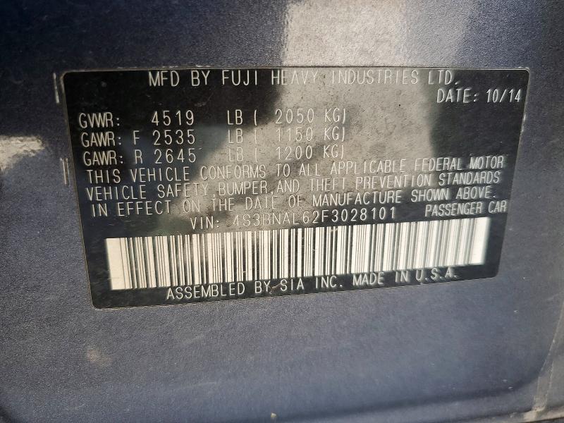 Aukcja sprzedaży 2015 Subaru Legacy, vin: 4S3BNAL62F3028101, numer aukcji: 63743266