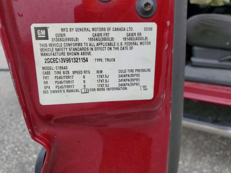 Продаж на аукціоні авто 2006 Chevrolet Silverado, vin: 2GCEC13V961321154, номер лоту: 66740496