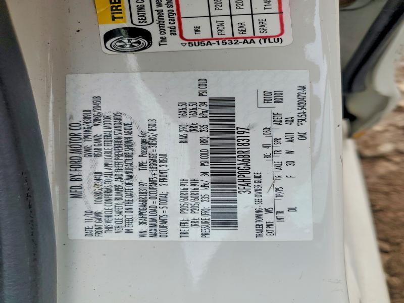 Продажа на аукционе авто 2011 Ford Fusion, vin: 3FAHP0GA6BR183197, номер лота: 64128806