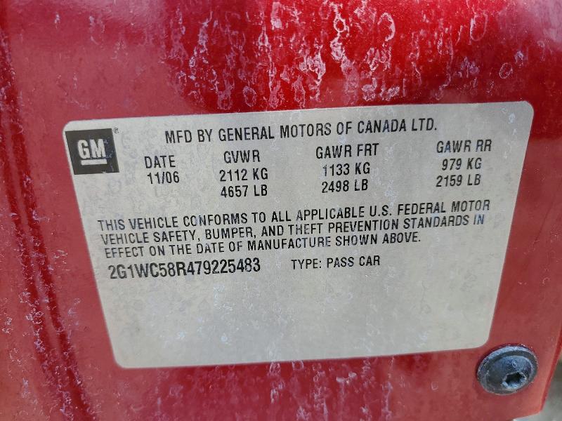 64312836 :رقم المزاد ، 2G1WC58R479225483 vin ، 2007 Chevrolet Impala مزاد بيع