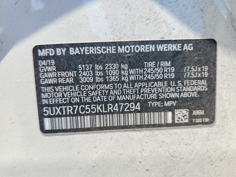 Aukcja sprzedaży 2019 Bmw X3, vin: 5UXTR7C55KLR47294, numer aukcji: 64607046