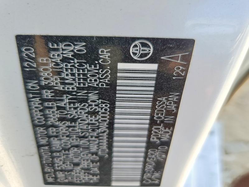 64578556 :رقم المزاد ، JTDAAAAA3MA000587 vin ، 2021 Toyota Mirai مزاد بيع