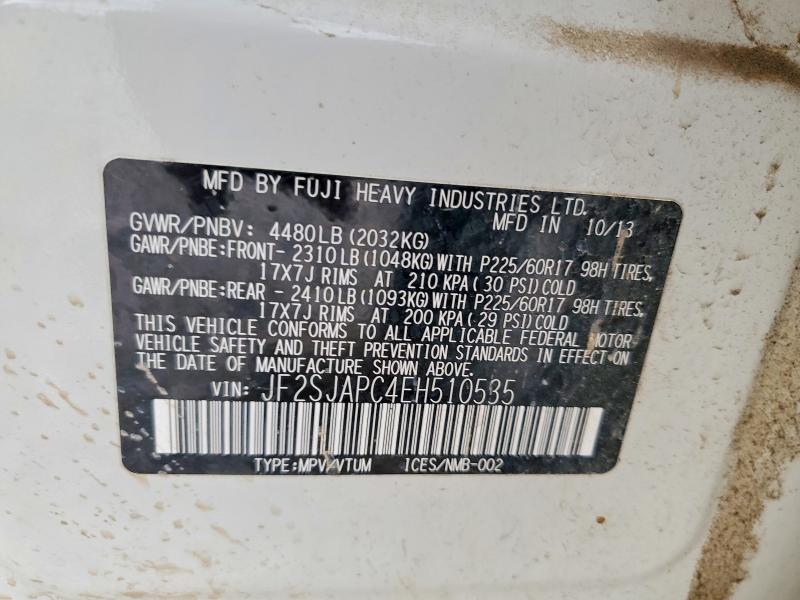 Продажа на аукционе авто 2014 Subaru Forester, vin: JF2SJAPC4EH510535, номер лота: 66306836