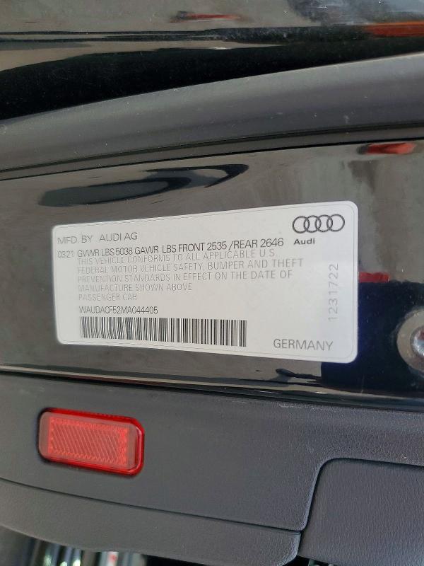 66091506 :رقم المزاد ، WAUDACF52MA044405 vin ، 2021 Audi A5 مزاد بيع