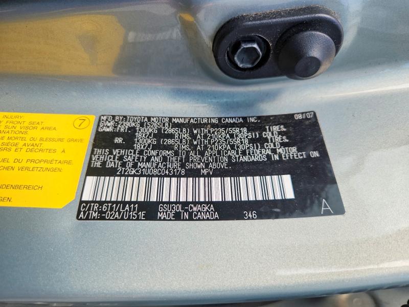 Aukcja sprzedaży 2008 Lexus Rx, vin: 2T2GK31U08C043178, numer aukcji: 64648826