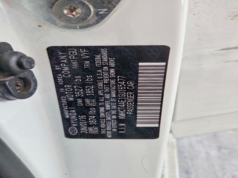 64616066 :رقم المزاد ، KMHCT4AE1GU165477 vin ، 2016 Hyundai Accent مزاد بيع