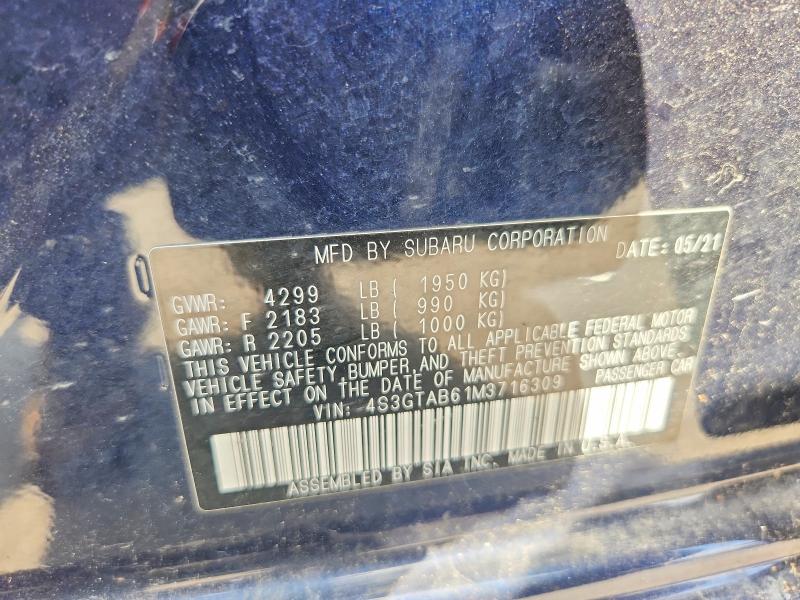Aukcja sprzedaży 2021 Subaru Impreza, vin: 4S3GTAB61M3716309, numer aukcji: 63706526