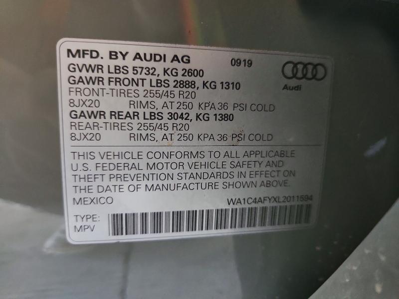 Продажа на аукционе авто 2020 Audi Sq5, vin: WA1C4AFYXL2011594, номер лота: 65051686