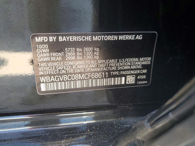 Продаж на аукціоні авто 2021 Bmw M850xi, vin: WBAGV8C08MCF68611, номер лоту: 65098656