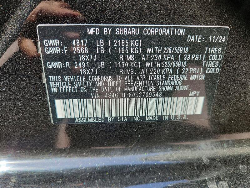 2025 Subaru Crosstrek მანქანა იყიდება აუქციონზე, vin: 4S4GUHL60S3709543, აუქციონის ნომერი: 66973206