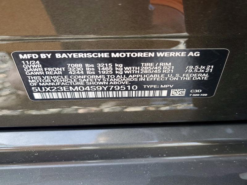 63622476 :رقم المزاد ، 5UX23EM04S9Y79510 vin ، 2025 Bmw X7 مزاد بيع