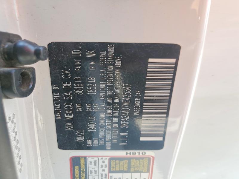 Продаж на аукціоні авто 2021 Kia Rio, vin: 3KPA24AD7ME425347, номер лоту: 64823406