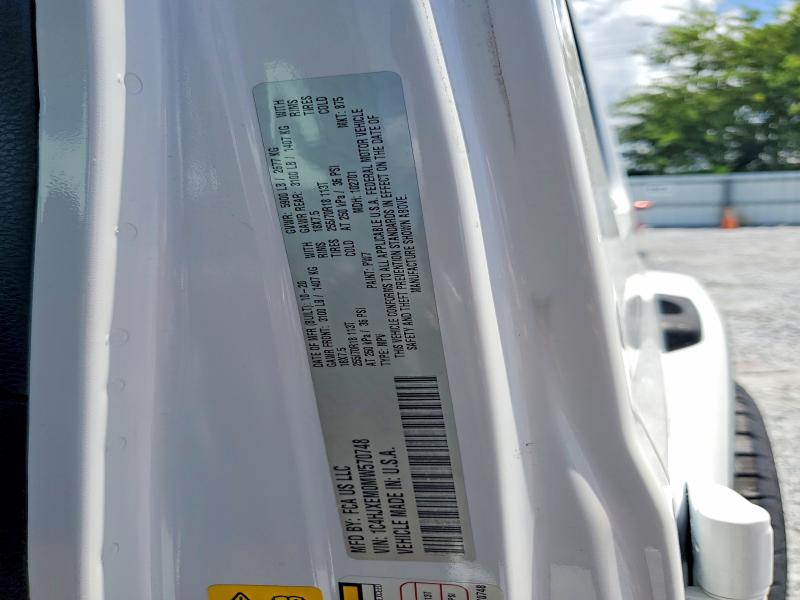 2021 Jeep Wrangler Unlimited მანქანა იყიდება აუქციონზე, vin: 1C4HJXEM0MW570748, აუქციონის ნომერი: 62847726