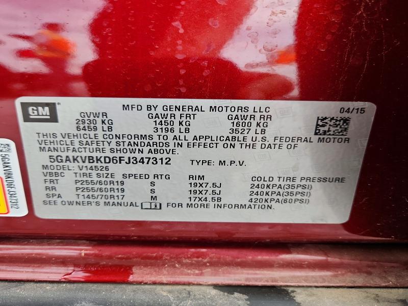Aukcja sprzedaży 2015 Buick Enclave, vin: 5GAKVBKD6FJ347312, numer aukcji: 66312676