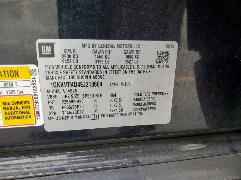 Продажа на аукционе авто 2014 Gmc Acadia, vin: 1GKKVTKD4EJ210604, номер лота: 64253876