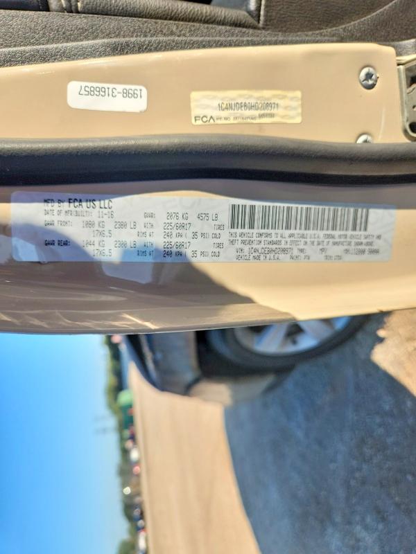 Продажа на аукционе авто 2017 Jeep Compass, vin: 1C4NJDEB0HD208971, номер лота: 66243486