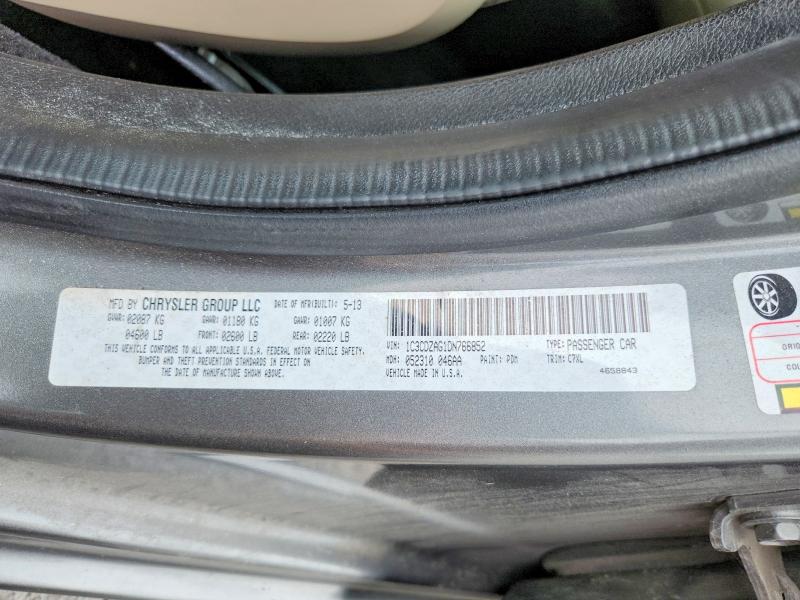 66626146 :رقم المزاد ، 1C3CDZAG1DN766852 vin ، 2013 Dodge Avenger مزاد بيع