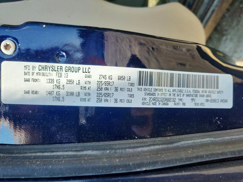 64459256 :رقم المزاد ، 2C4RDGCG2DR682162 vin ، 2013 Dodge Grand Caravan مزاد بيع