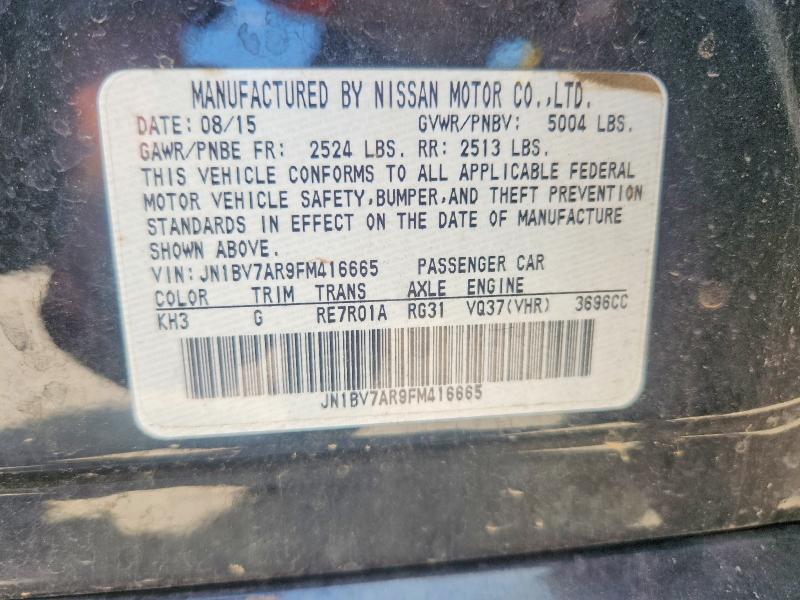 Aukcja sprzedaży 2015 Infiniti Q50, vin: JN1BV7AR9FM416665, numer aukcji: 65746676